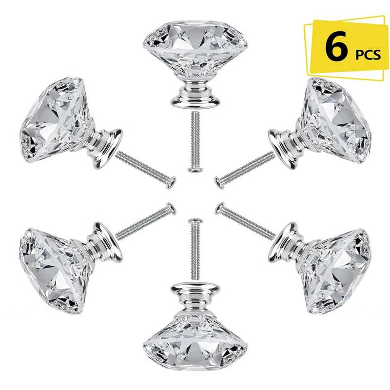 Furniture Hardware Supplies - 6Pcs 나사가있는 캐비닛 손잡이 30mm 원형
