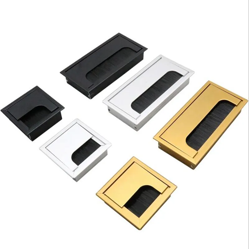 Furniture Hardware Outlet - 알루미늄 합금 직사각형 책상 케이블 그로밋