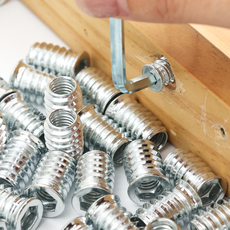 10/50x 나사산 인서트 목재 인서트 너트 탄소강 목 - Furniture Hardware Threaded Inserts 리뷰 및 가격