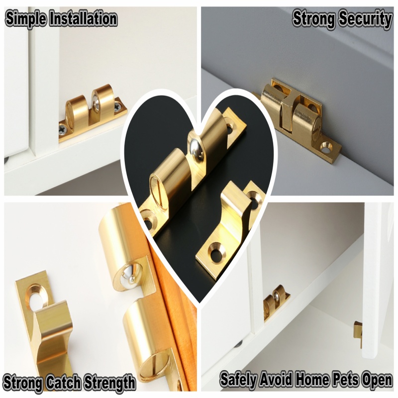 3/6pcs 캐비닛 옷장 도어 볼 캐치, 황동 더블 롤 - Furniture Hardware Supplies 리뷰 및 가격