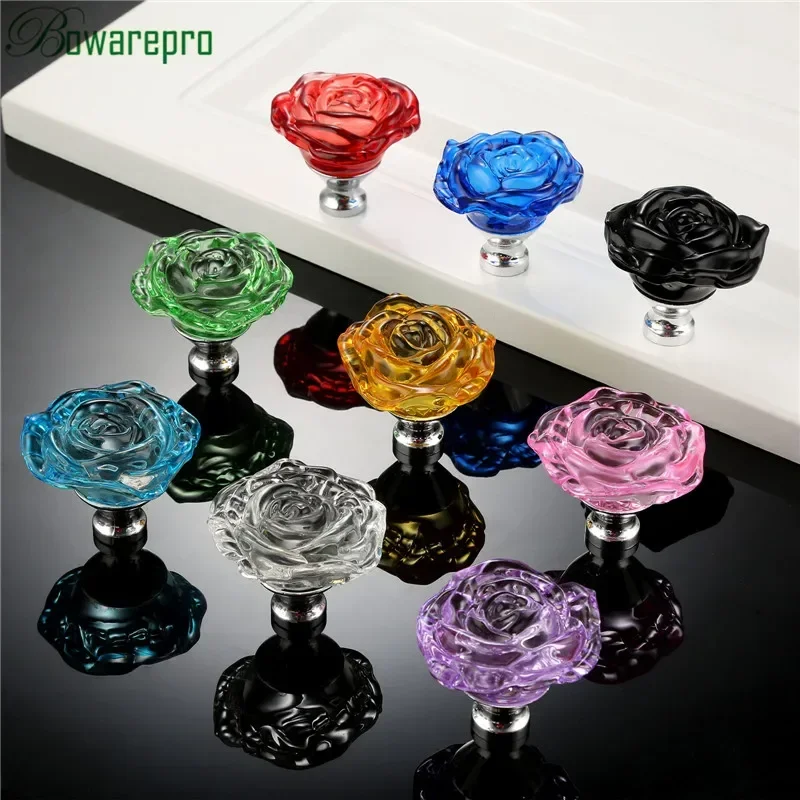 Bowarepro 50MM 크리스탈 로즈 유리 손잡이  - Furniture Hardware Supplies 리뷰 및 가격