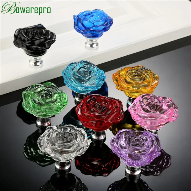 Bowarepro 50MM 크리스탈 로즈 유리 손잡이  - Furniture Hardware Supplies 리뷰 및 가격
