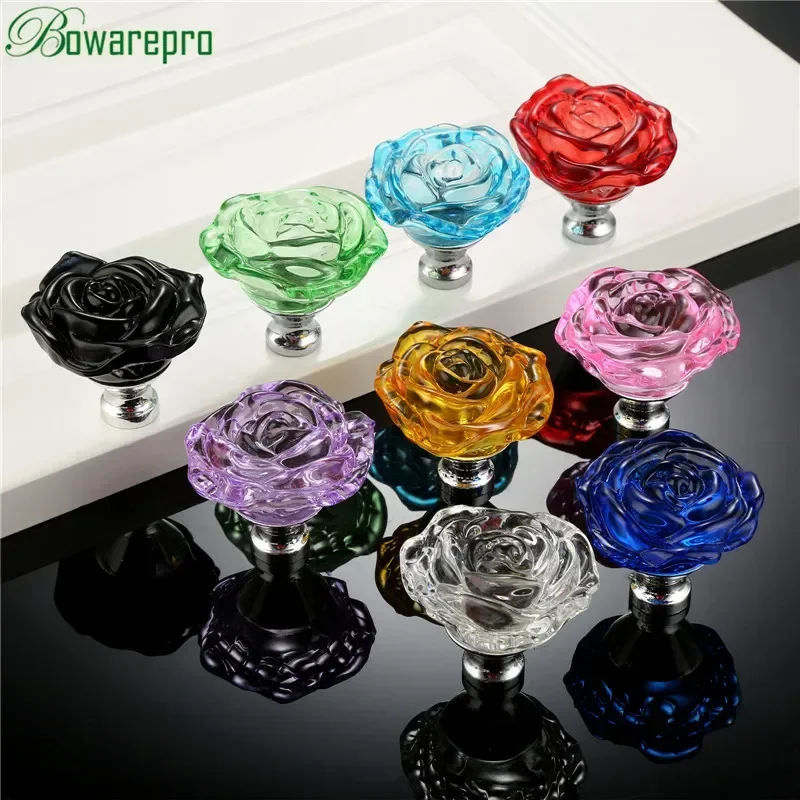 Bowarepro 50MM 크리스탈 로즈 유리 손잡이  - Furniture Hardware Supplies 리뷰 및 가격