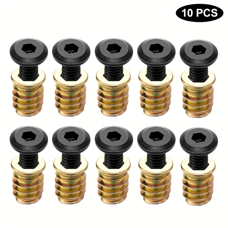 10PCS 나사산 인서트 너트 조합 도구 키트 목재 가 - Furniture Hardware Threaded Inserts 리뷰 및 가격