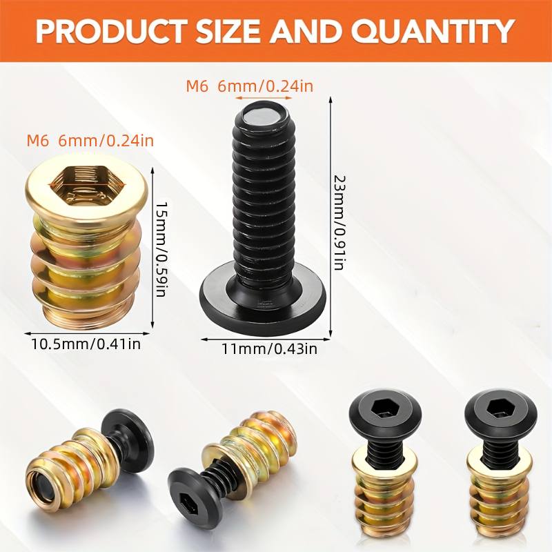 10PCS 나사산 인서트 너트 조합 도구 키트 목재 가 - Furniture Hardware Threaded Inserts 리뷰 및 가격