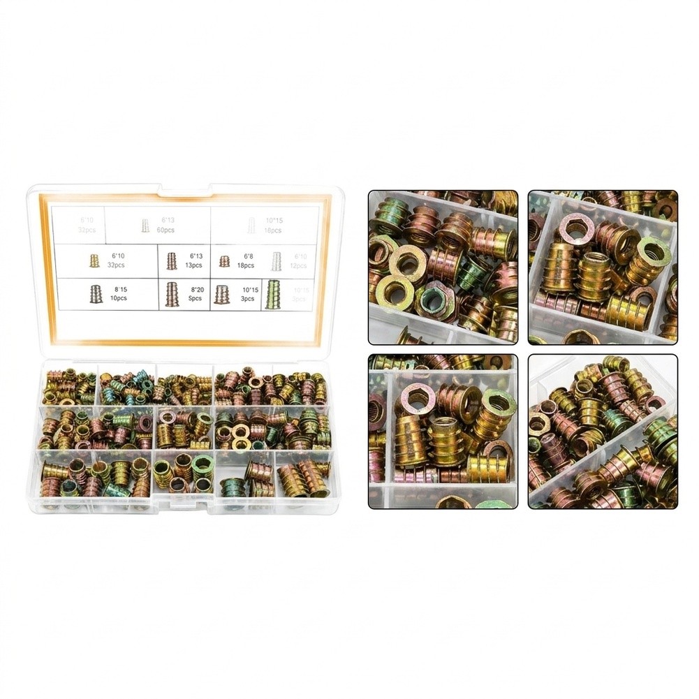 아연 합금 나사산 삽입형 부품 세트, 육각 렌치로 조립 - Furniture Hardware Threaded Inserts 리뷰 및 가격