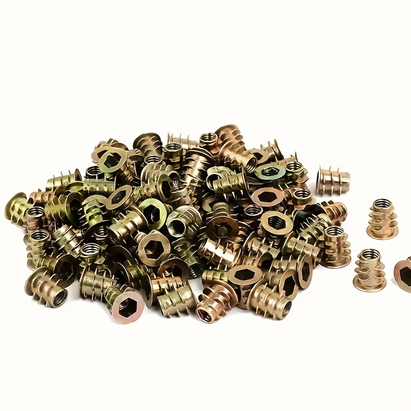100개 아연 도금 합금 나사산 인서트 M6 너트, 사 - Furniture Hardware Threaded Inserts 리뷰 및 가격