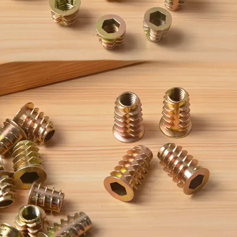 100개 아연 도금 합금 나사산 인서트 M6 너트, 사 - Furniture Hardware Threaded Inserts 리뷰 및 가격